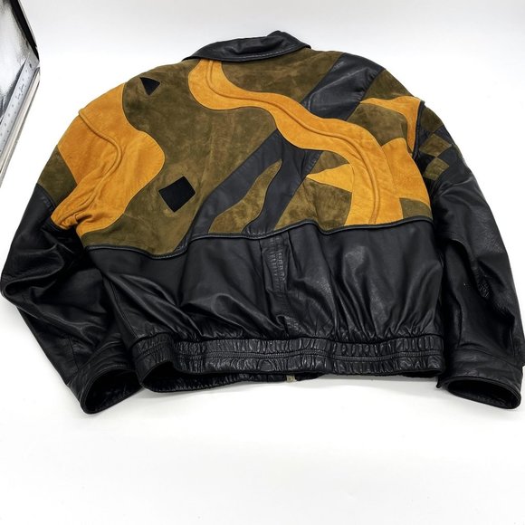 Vtg Extremely Rare Marc Buchanan Pelle Leather/Seude Mens Size-42 Bomber Jacket - Picture 10 of 12